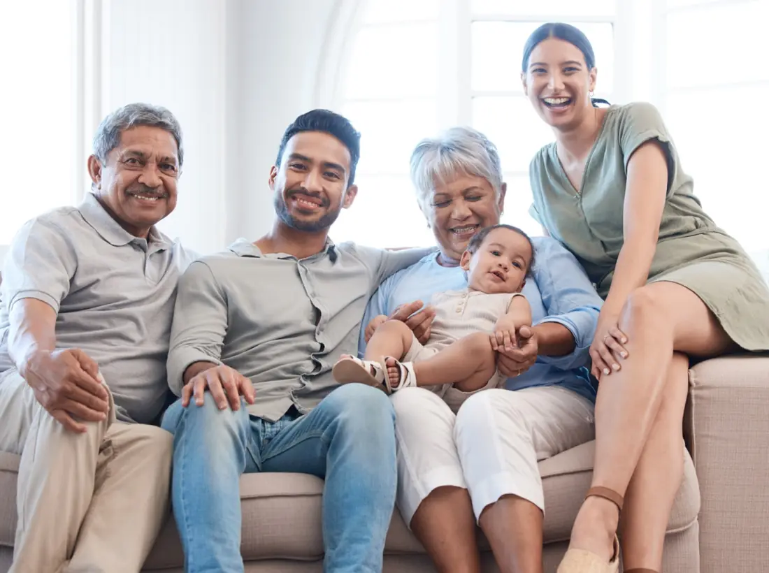 Three generations of one family together